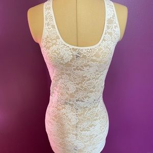 Sweet white lace tank